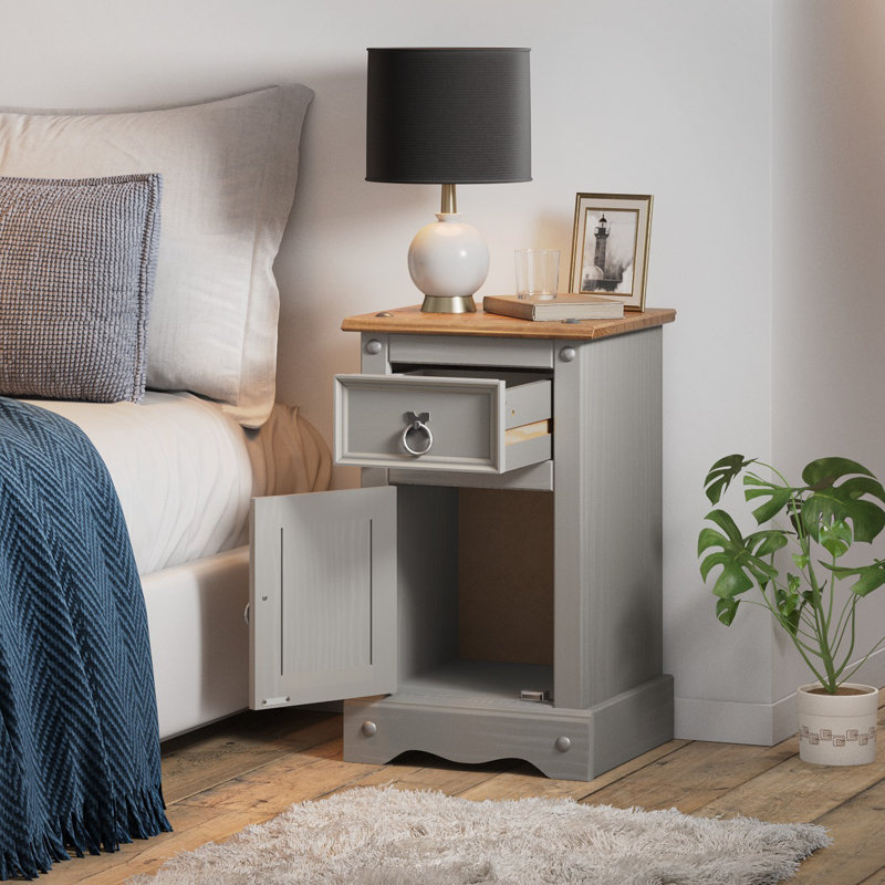 Bridewell 35cm W Bedside Table, Grey
