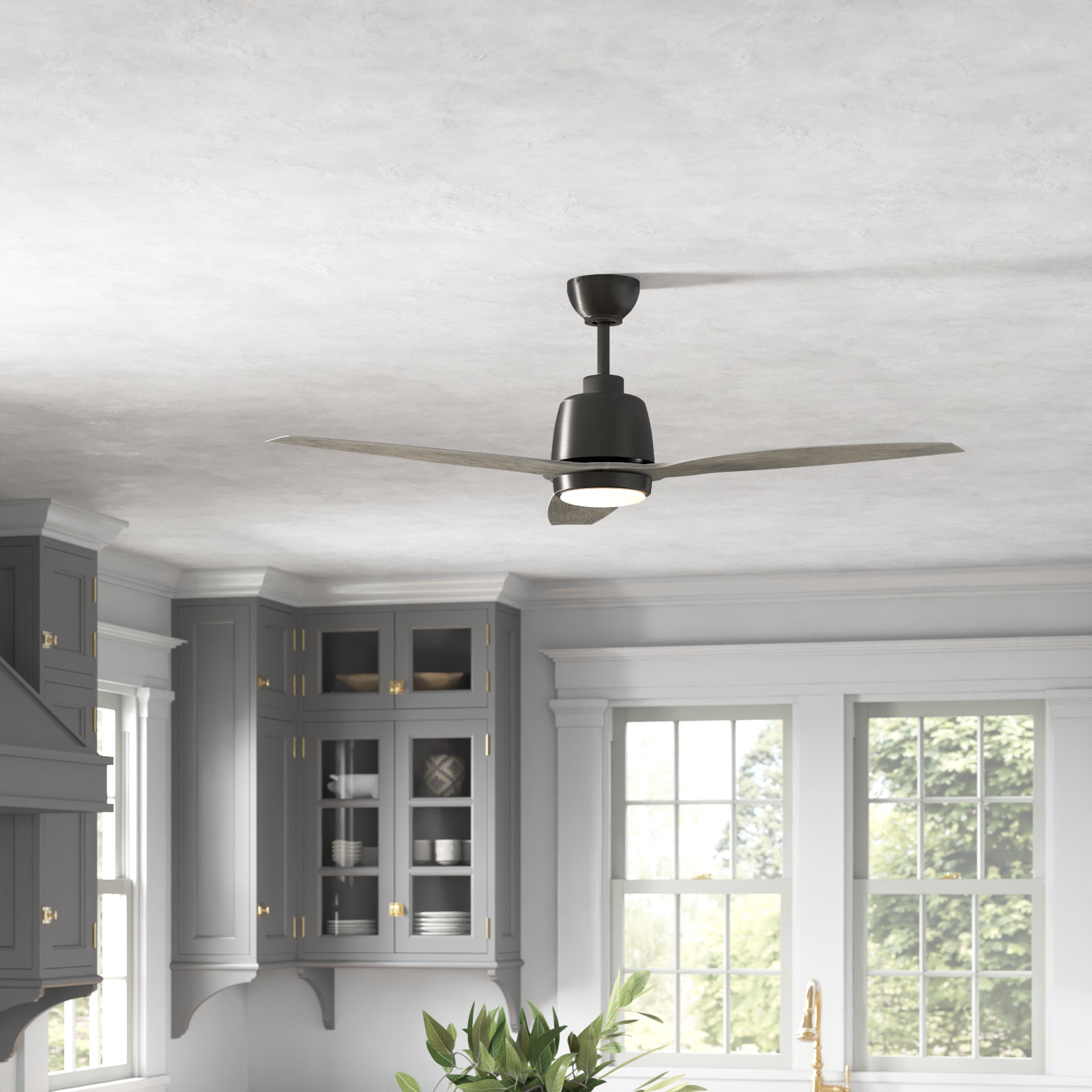 Marica 54" Ceiling Fan with LED Light Kit, Aged Gray