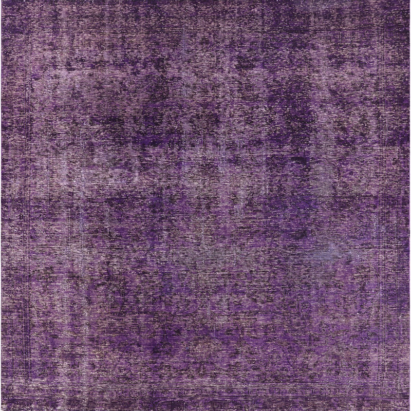 Tapis mauve à motif abstrait Robenson, Carré 6 pi