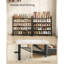 Range-chaussures, range-chaussures à 10 niveaux, support en métal pour le garage, ensemble de 2 tablettes empilables à 5 niveaux, avec tablettes réglables plates ou en angle, 40 à 50 paires, noir encre