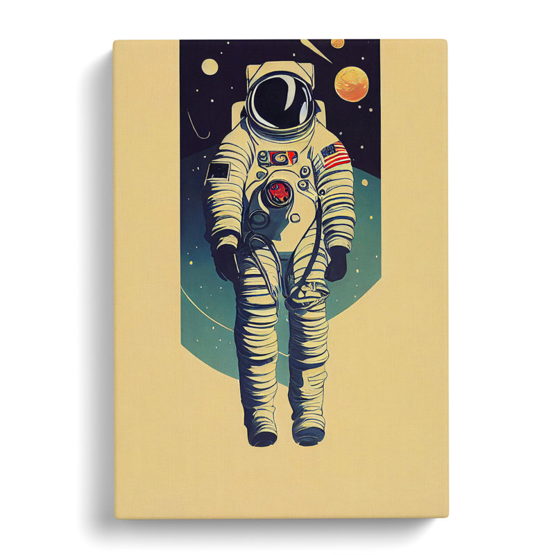 Vintage Astronaut No.6 - Wrapped Canvas, 76cm H x 50cm W x 3cm D