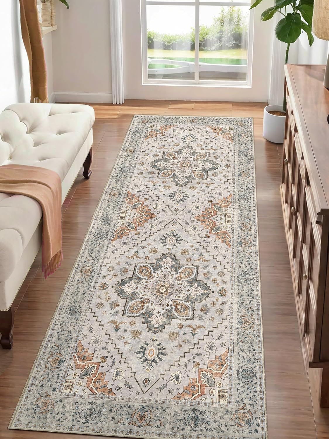 Bungalow Rose Vintage Kitchen Runner Rug Non Slip | Wayfair