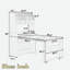 Buffet avec table de salle à manger pliable, armoires, tablette de rangement et crochets latéraux-1294284306