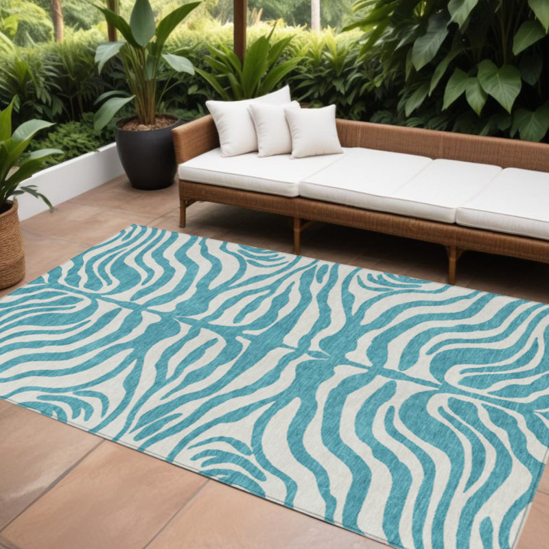 Tapis bleu sarcelle lavable 10 po x 14 po