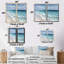 «Blue and White Coastal Beach Wonder», art mural sur toile, encadré blanc 2 pièces-1240609909-1240609919-1240609914