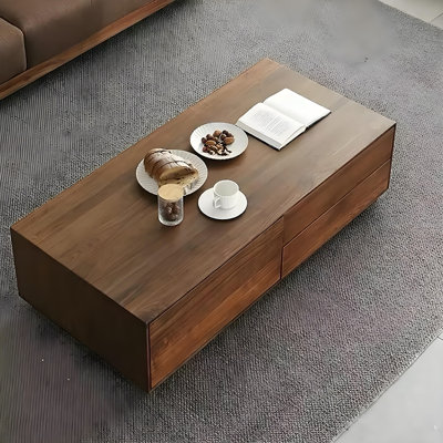 Table basse moderne simple en noyer noir