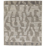 Hearthstone Hand Knotted Wool Area Rug in Brown/Taupe/White