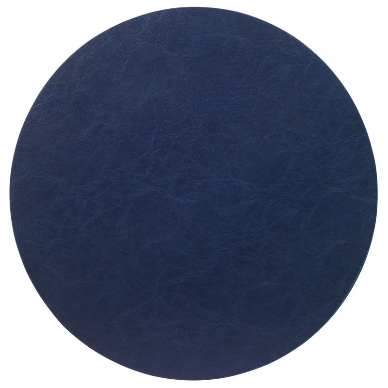 Tanner Vinyl Round Placemats, Navy