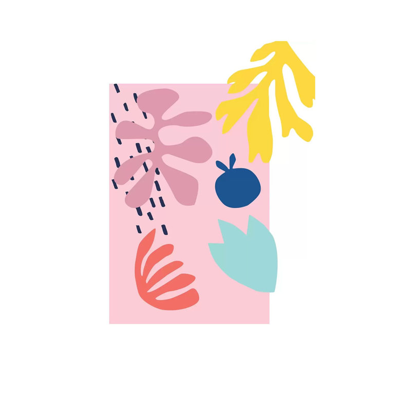 Pink Cut Out - Painting on Canvas, 101.6cm H x 66.04cm W x 1.91cm D, Wrapped Canvas