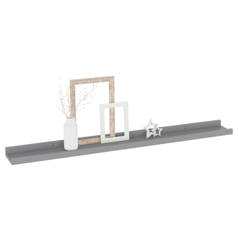 Wall Shelf Floating Shelf Wall Mounted Display Shelf for Photo Frame, 1.2" H x 31.5" W x 3.5" D, Gray
