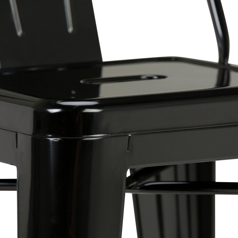 30" Metal Bar Stool (Set Of 2), Black