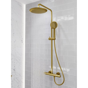 Heavy Rainfall Stainless Steel Shower Bar with Hand Sprayer