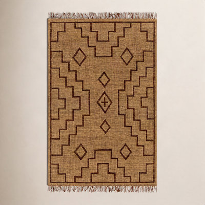 Tapis brun / brun clair à tissage plat Alfi Southwestern