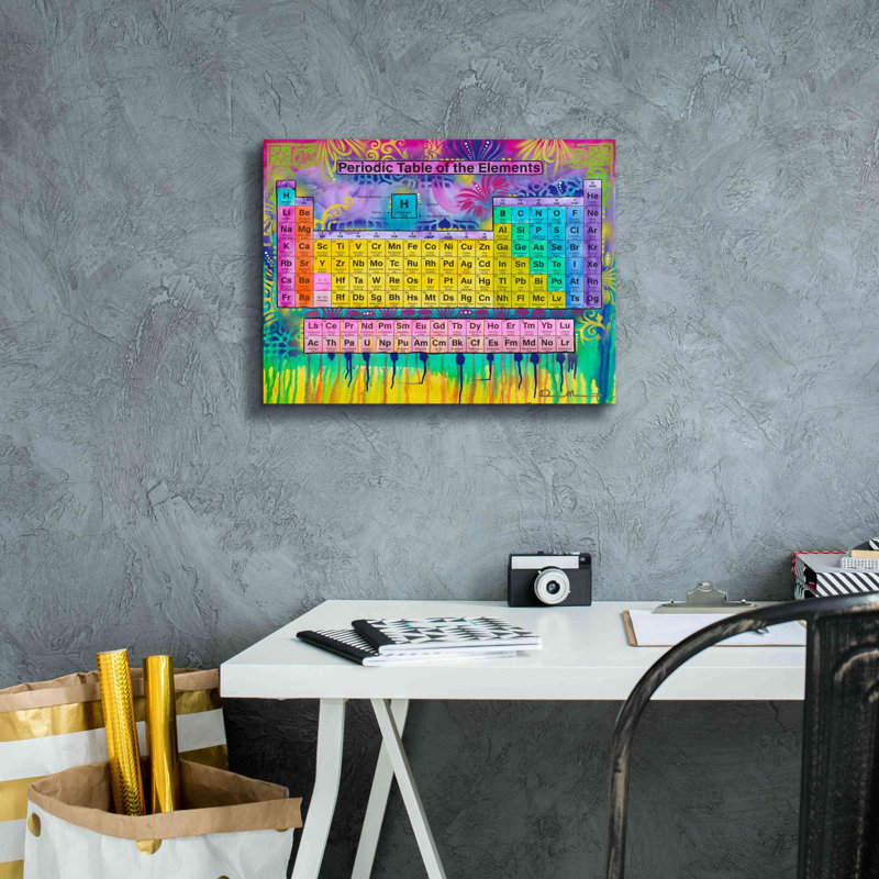 «Tableau périodique des éléments» par Dean Russo, art mural sur toile, H 12 po x l 16 po x P 0,75 po