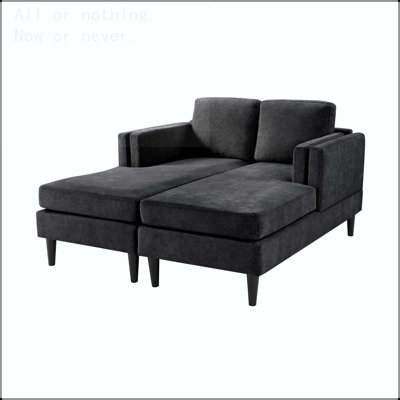 Chaise Lounge Sofa Bed 53.5" Upholstered Sofa Couch Free-combined Sofa Chaise with Dual-Layer Armrests