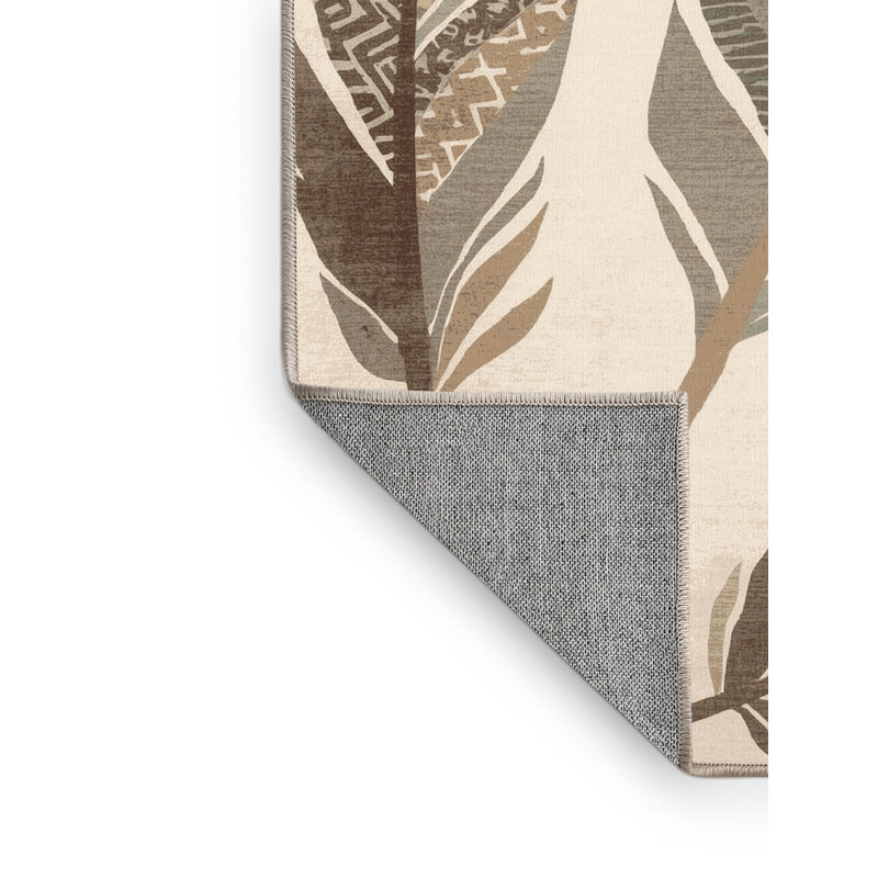 Machine Washable Pantelis Bohemian Moroccan Rug in Beige – Beige Binding, 6 x 9