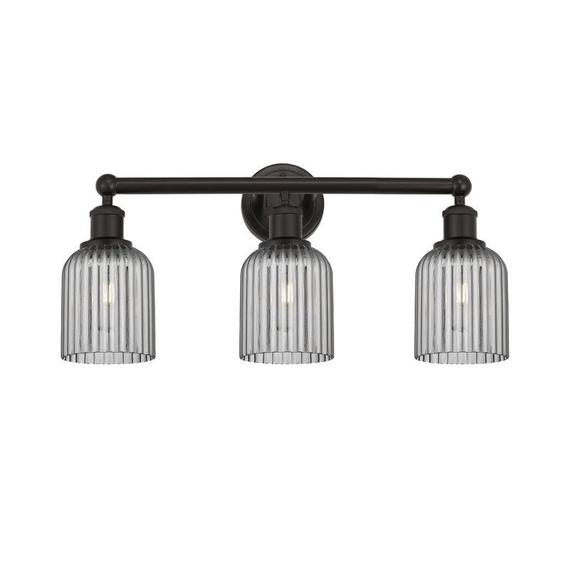 Abat-jour de salle de bain 3 lumières Edison Northgate, Bronze huilé, Gris fumée