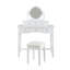 Coiffeuse compacte avec miroir réversible, coiffeuse avec tabouret, coiffeuse compacte pour petits espaces, blanc