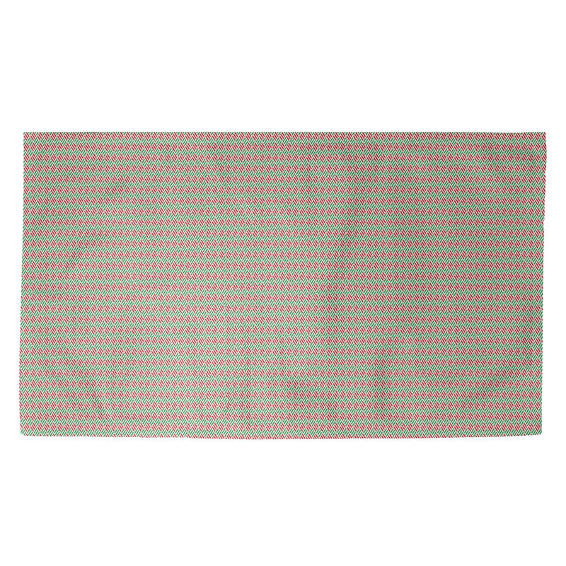 Tapis vert/rouge fait main, Rectangle 3 pi x 5 pi