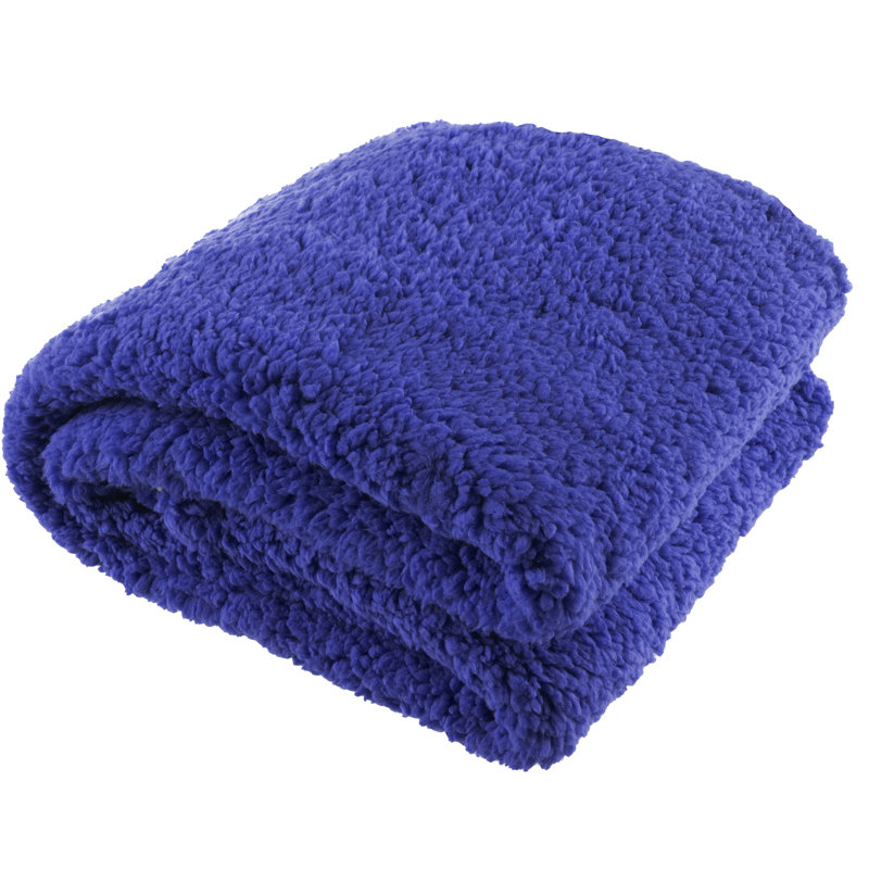  Housse de coussin en sherpa doux - Housse de coussin en sherpa en polyester doux et confortable, Bleu