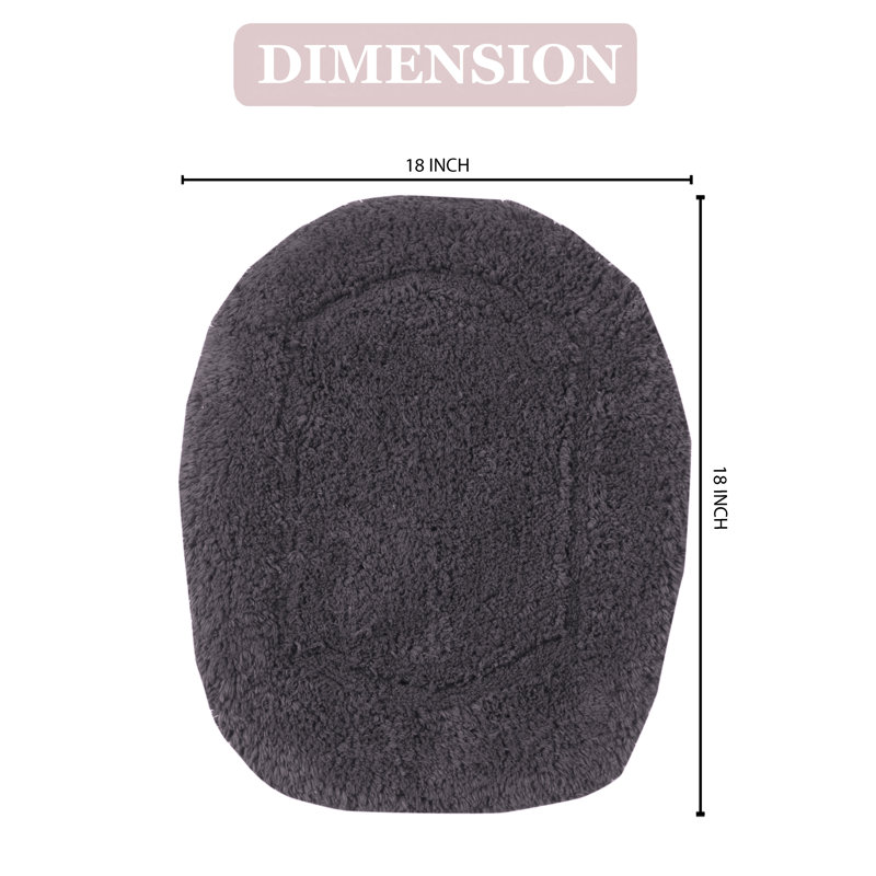 Bublitz 100% Cotton Tufted Toilet Lid Cover, Extra Soft & Machine Washable, 18"x18", Gray