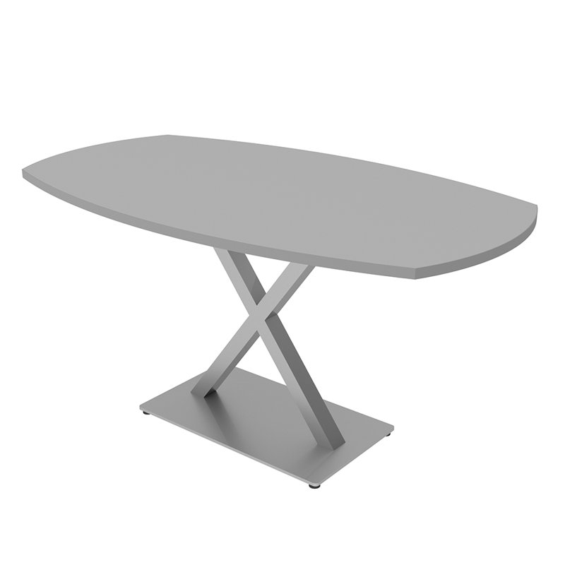 Table de conférence Pavert, H 30 po x l 60 po x P 36 po, Gris brouillard, Argent