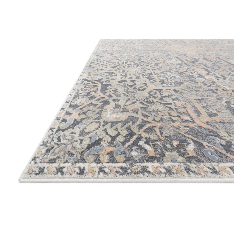 Tapis oriental gris Cudahy, Carré 1 pi 6 po