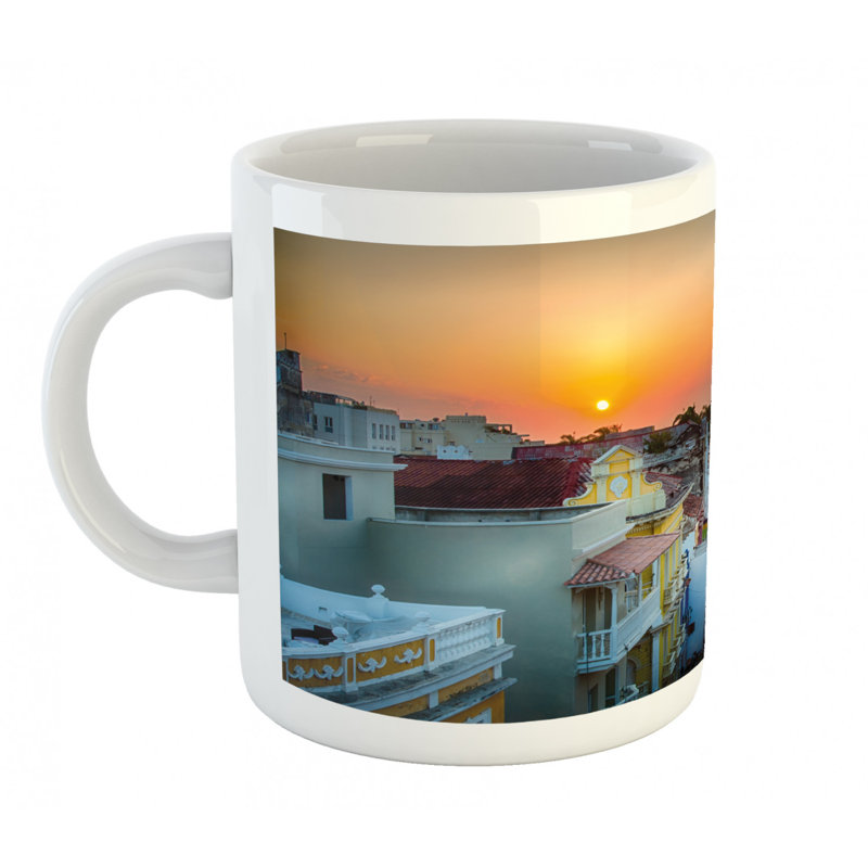 Grande tasse à café coucher de soleil