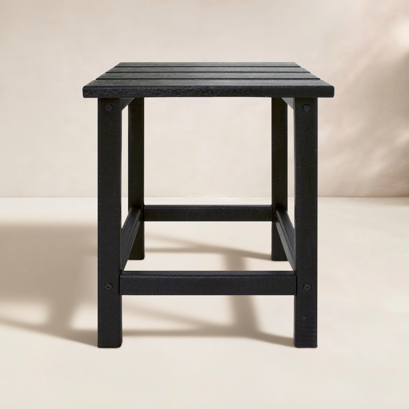POLYWOOD® Long Island 15" Patio Side Table, Black