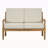 2 Piece Sofa Seating Group With Cushions, Outdoor Acacia Wood Patio Seating Group