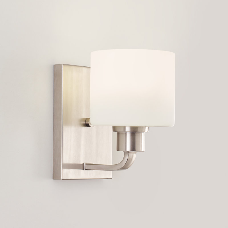 Applique murale / de salle de bain Canfield à une lumière de Génération Éclairage , Nickel brossé, Non, Non