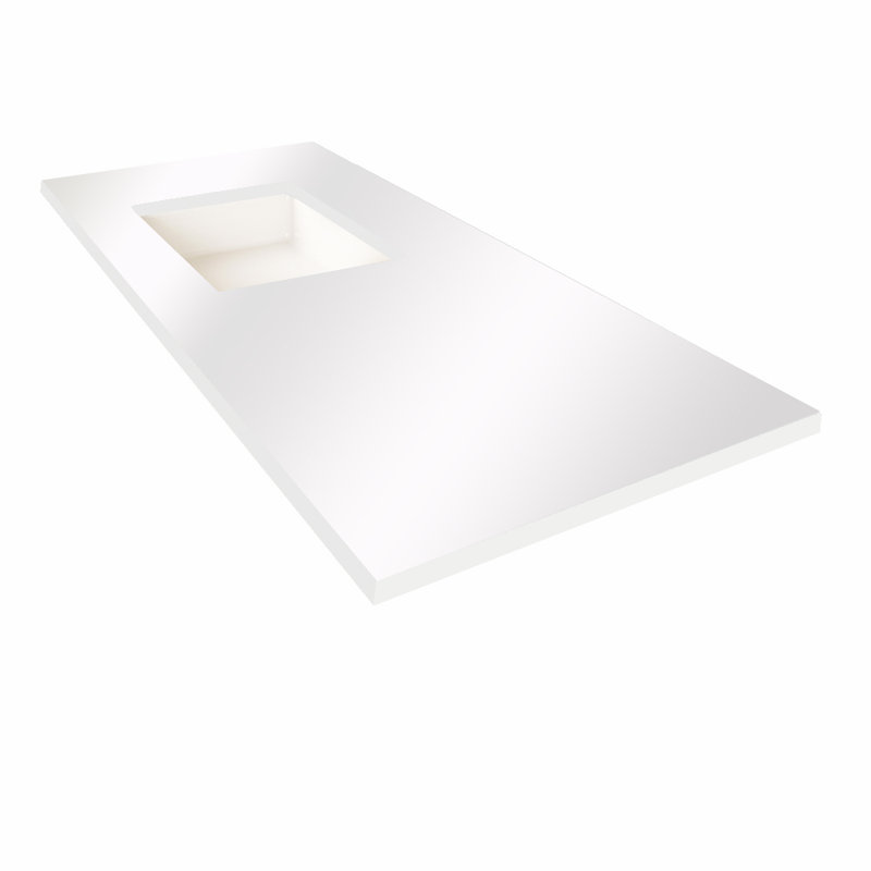 Stile 36'' W Single Vanity Top, Polished White