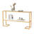 Console Sofa Table, 52" Modern Entryway Table, 2-tier Open Shelf With Tempered Glass, Metal Frame Behind Couch Table With Gold Metal Frame For Living Room Hallway Entrance, White-527457689