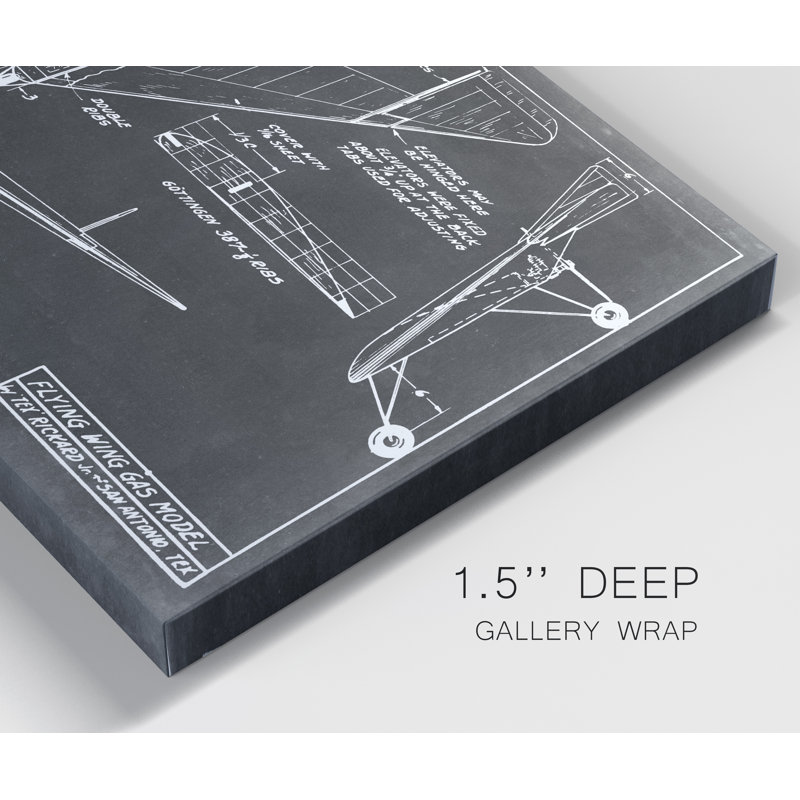 «Aeronautic Blueprint V», reproduction d'art sur toile, H 16 po x l 20 po x P 1 po