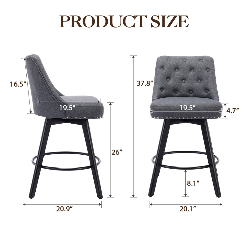 Upholstered Swivel Accent Chair, Grey