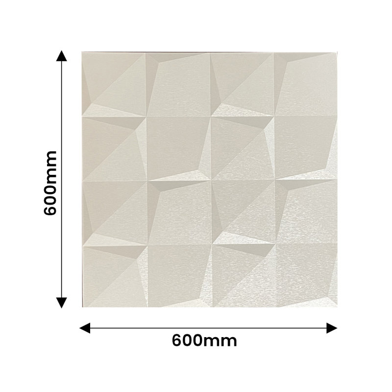 Luxury Angular 3D Grid PU Leather Wall Panels 600x600mm (Pack of 4)