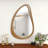 Modern Irregular Teardrop Wooden Wall Mirror