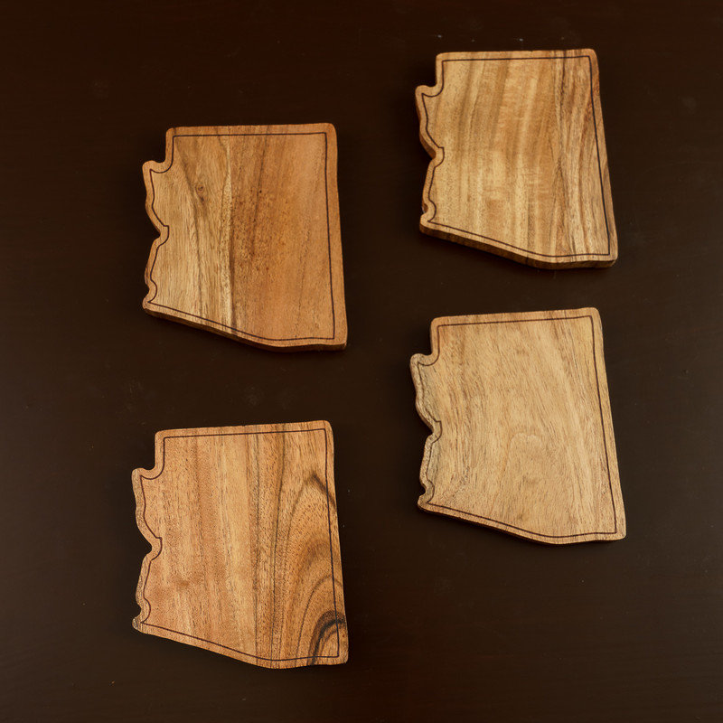 Sous-verres en bois d'acacia de l'Arizona