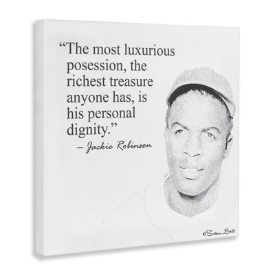 «Personal Dignity Jackie Robinson Quote Black and White» par Penny Lane, impression d'art textuel