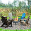  Chaise Adirondack pliante Cheryce en PEHD avec porte-gobelet-112013690