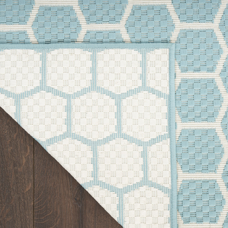 Tapis intérieur / extérieur géométrique réversible Kyee, Tapis de couloir 2 pi 2 po x 12 pi