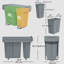 Poubelle escamotable 7,9 gallons (30 L), 2 compartiments amovibles, gris