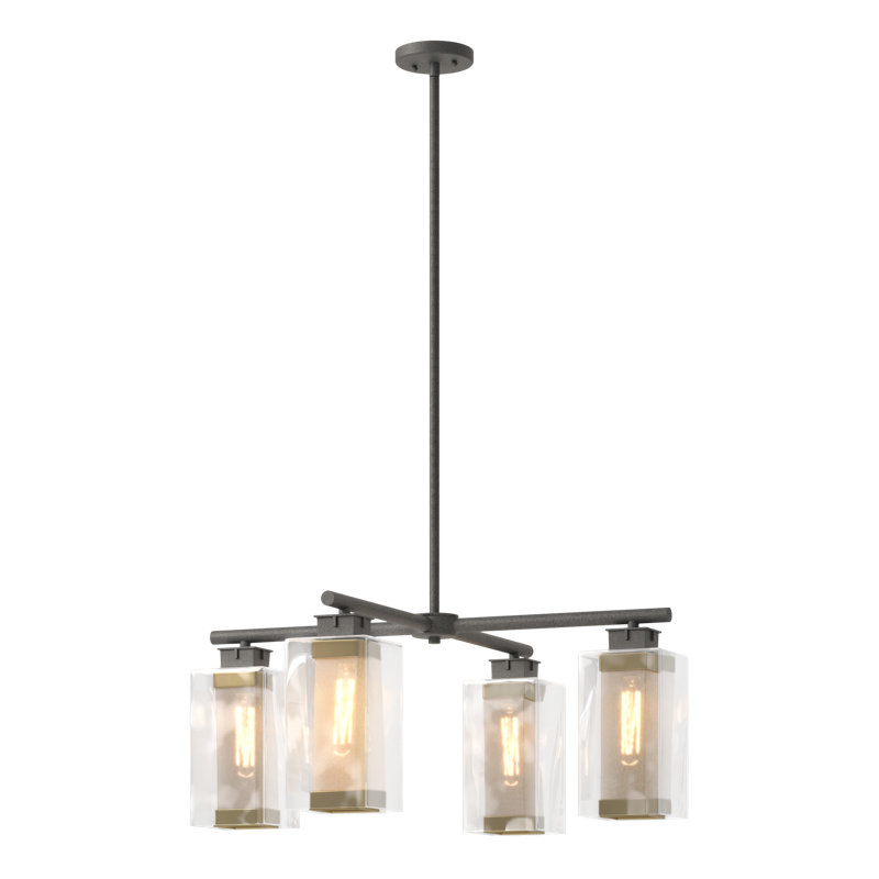 Polaris 4 - Light Outdoor Chandelier, Natural Iron, Coastal Gold