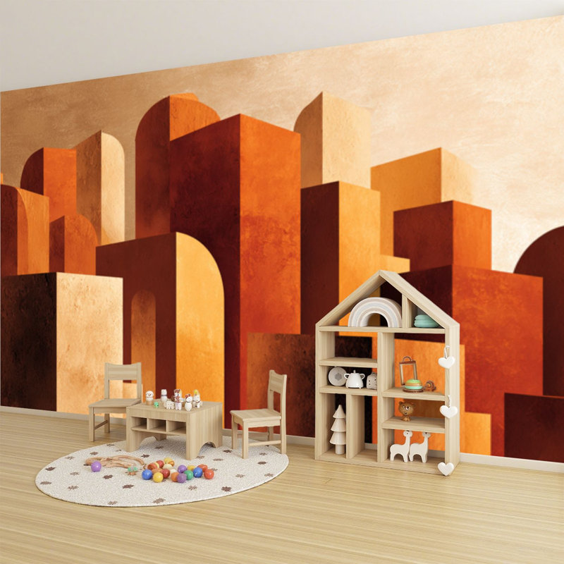 Peel and Stick Papier peint minimaliste moderne, architecture, affiche, Arches, Mid Century, géométrique, peintures murales, 69 po x l 96 po, amovible, papier peint mural en PVC, auto-adhésif, pour chambre, salon, bureau à domicile