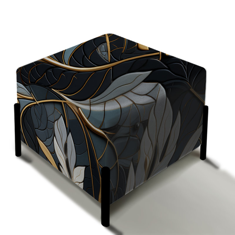 Tribal Essence Marble Motif II - Repose-pieds carré en marbre