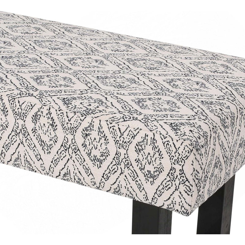 Banc en tissu avec pieds en bois