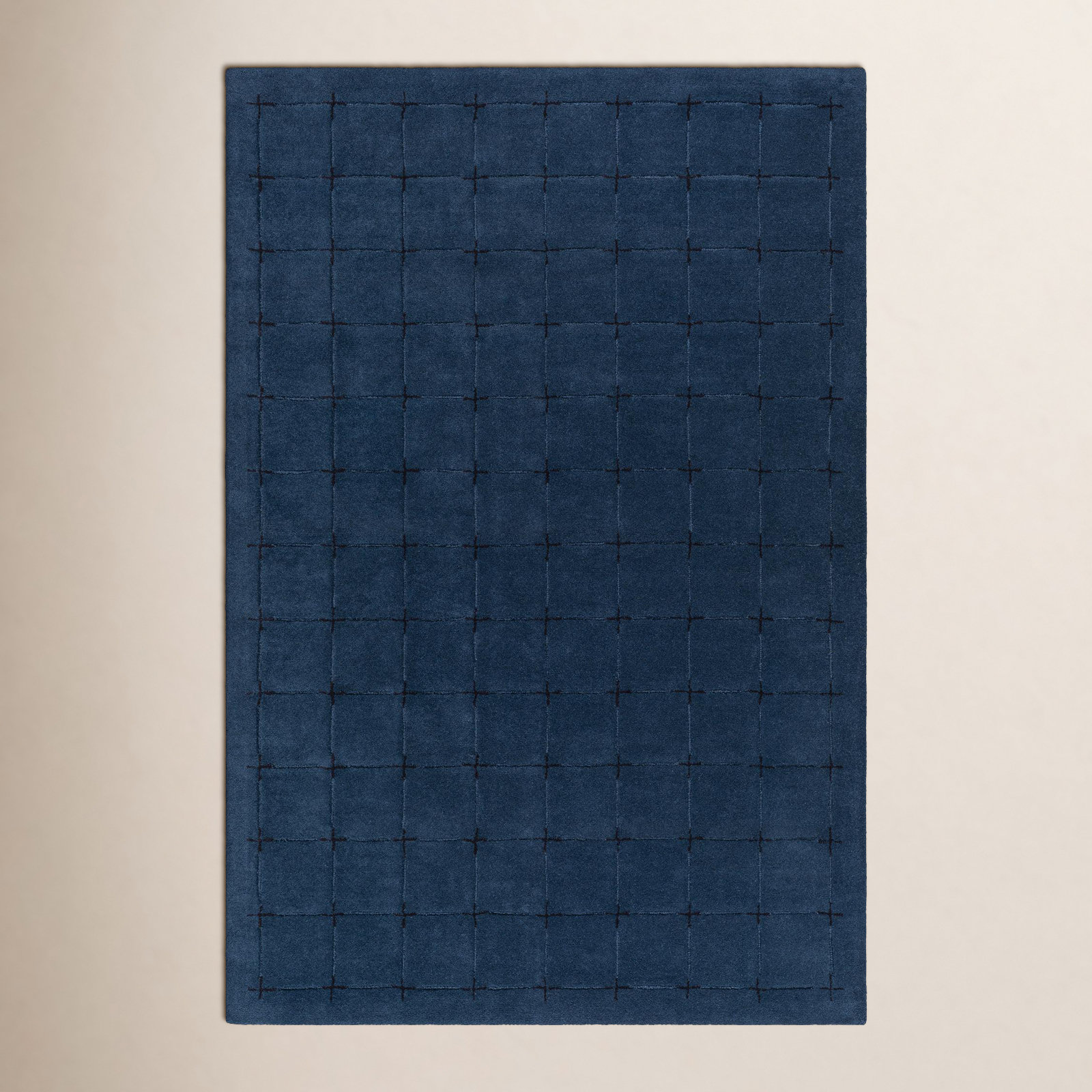Mallory Marine Blue Hand Tufted Area Rug, Rectangle 2' x 3'