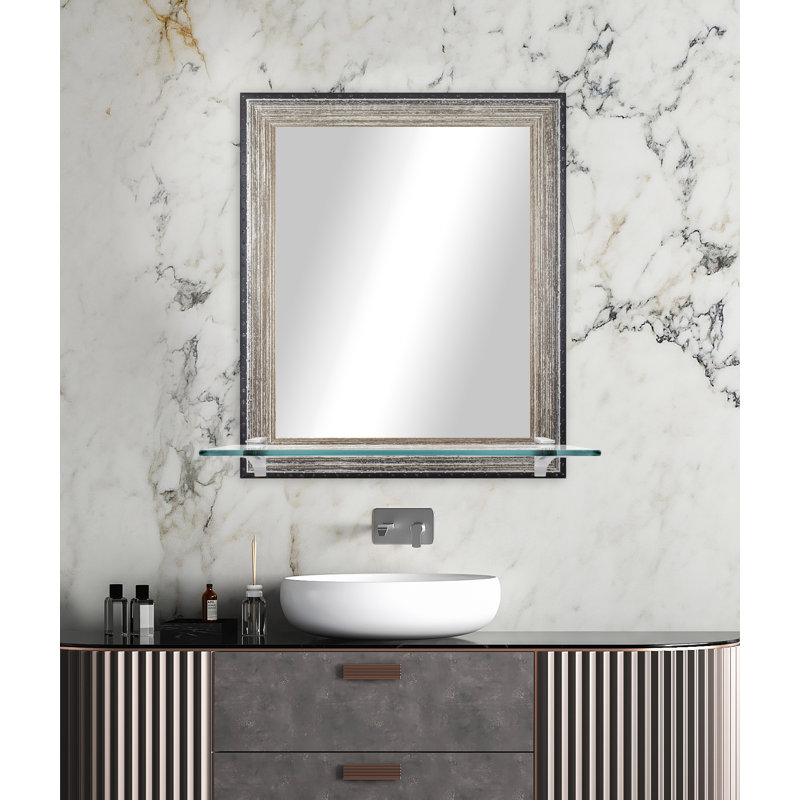 Miroir d'appoint Mowery, Brun brossé / nickel brossé