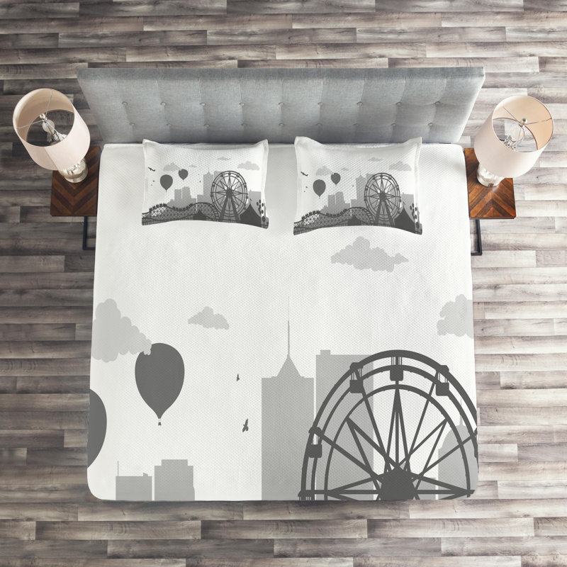 Modern & Contemporary Polyester Coverlet, King Bedspread + 2 Shams