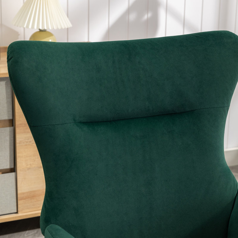 Chaise berçante Joury, Velours vert